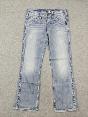 Silver Jeans Frances Capri Jeans Womens 27 Blue Light Wash Stretch 31 Inseam